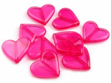 Plastová dekorace Srdce - růžové