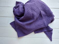 Mušelínový šátek - tmavě fialový - EXTRA VELKÝ